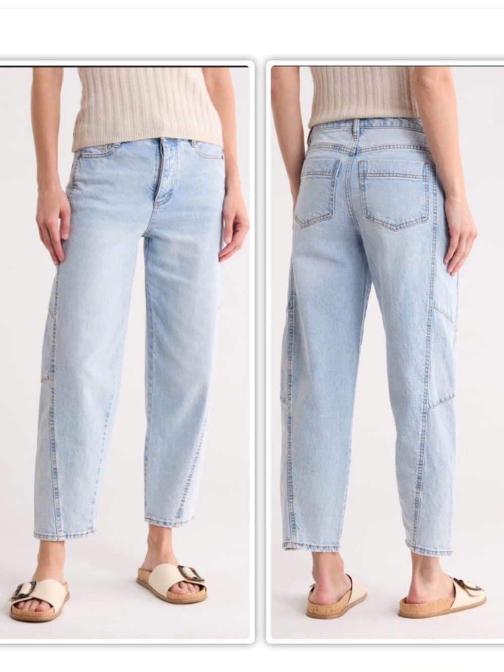 NEW Habitual Brant High Waist Atlantic Light Wash Barrel Leg Crop Jeans Womens 4